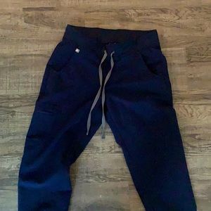 This is a navy blue Figs uniform joggers.